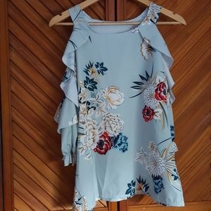 Floral Cold Shoulder Top
